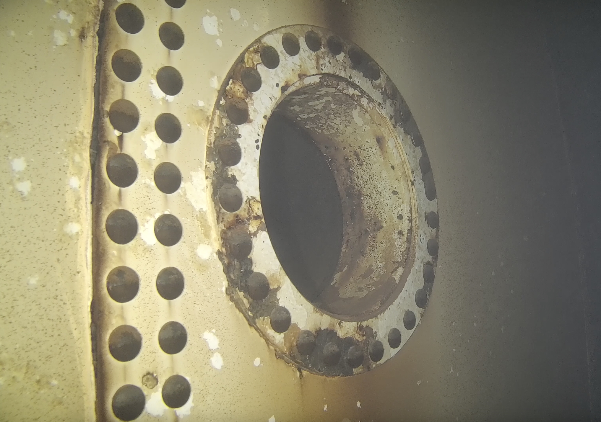 Internal penetrations and connection points evaluated for condition.